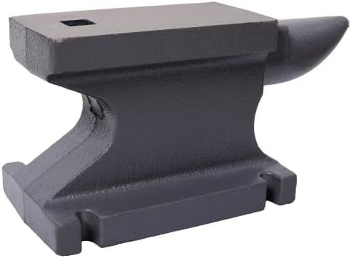 55LB(25KG) Cast Iron Anvil,with Square Horn and Stable Base,for Bending, Shaping,and Twisting,Gray