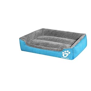 EXMOGO Cama para Perros Cama para Gatos Cama para Mascotas Cestas para Mascotas Lavables para Perros pequeños o Gatos Mascotas Tela Oxford Resistente al Agua S:42x32x12cm Azul