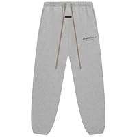 Essentials Men's Sweatpants, Oversized Fit, Elastic Waist, Black (US, Alpha, Small, Regular, Regular, Light Heather Grey Fw24)