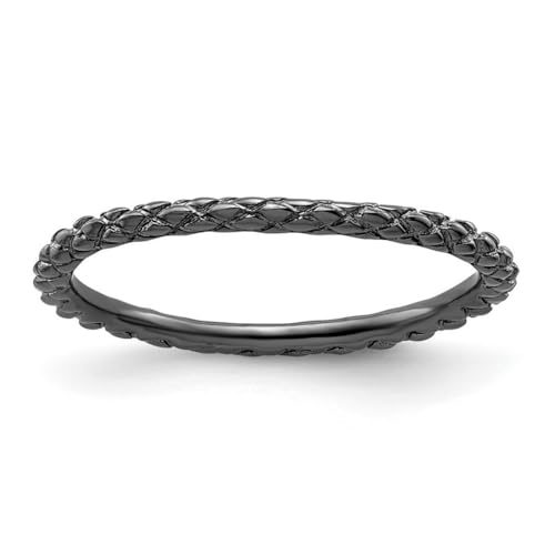 Bague expressions croisées en argent 925 ruthénium poli