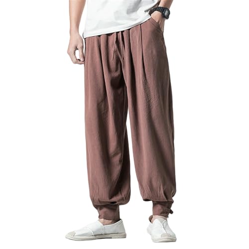 Pantalon chinois homme en lin coupe droite et decontractee pour l'ete
