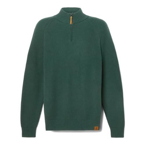 Timberland Williams River Men's 1/4 Zip Textured Jumper, green, L