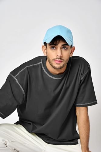 Image of Mens Fashion Oversized Fit Men's T-Shirt with Contrast Collar | Premium Slim Fit Half Sleeve Casual Polo Tee