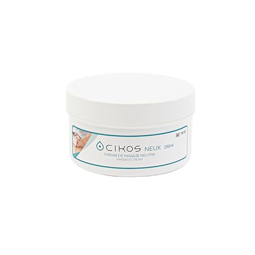 Crema de Masaje Neutra Profesional Cikos NEUX. Para Fisioterapia, Masaje Deportivo y Estética. Alta extensibilidad. Ideal para mezclar con Aceites Esenciales. (250 ml.)