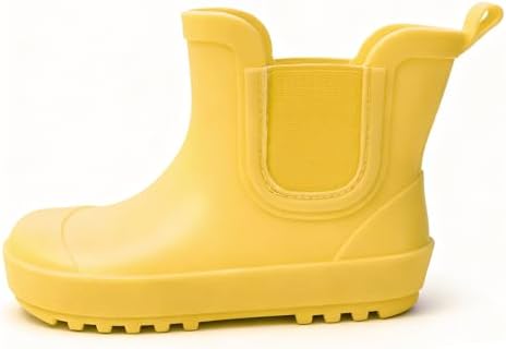 Ceinioc Toddler Kids Chelsea Rain Boots, Easy-on LightWeight Waterproof Rainboot for Boys and Girls