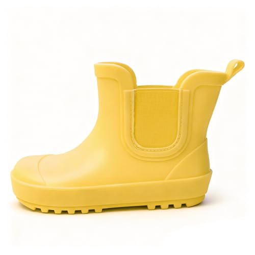Ceinioc Toddler Kids Chelsea Rain Boots, Easy-on LightWeight Waterproof Rainboot for Boys and Girls