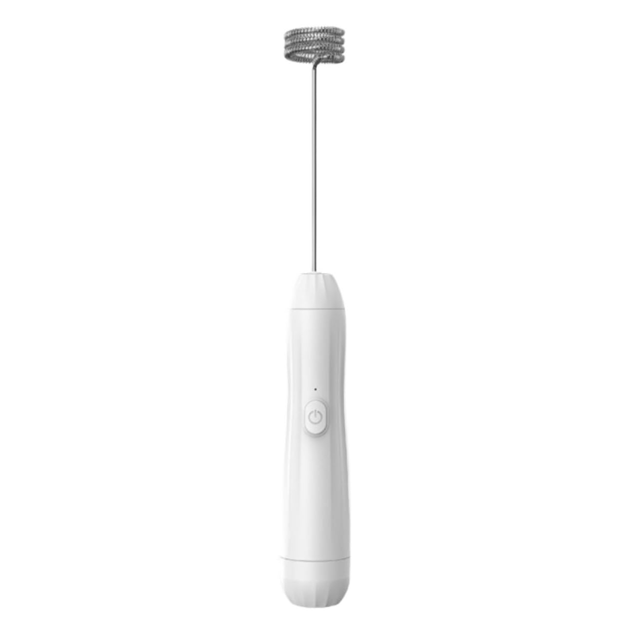 Espumador de Leche, Fabricante De Espuma De Mano Batidor Eléctrico Bebida Mezclador De Acero Inoxidable Espuma para Café Bubbler Leche para Capuchino(White,Battery)