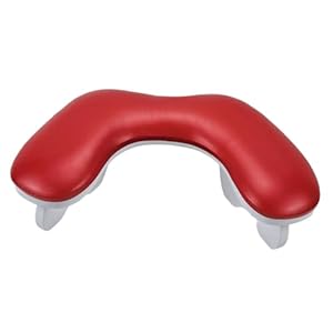 PU Leather U Shape Arm Rest, Detachable Nail Arm Rest Stand, Professional Nail Hand Rest Manicure Armrest for Nails Tech, Red