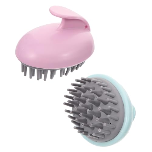 HAMPPLIES 2 pièces Brosse Shampooing Massage Chevelu Portative Stimule la Circulation Sanguine et Favorise des Cheveux Adaptée à Types de Cheveux Contrôle Pellicules Couleur Aléatoire