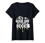 Photo Gallery donna retro it’s a good day to read a book women and men teachers maglietta con collo a v Photo Gallery donna retro it’s a good day to read a book women and men teachers maglietta con collo a v