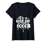 Mujer Retro It's a Good Day to Read a Book Women and Men Teachers Camiseta Cuello V