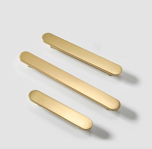 SYZOW 6 Stück Schrankgriffe Gold Möbelgriffe Küchengriffe -Griffe Möbel Schrankgriffe Messing aus Schubladengriffe 128mm Lochabstand
