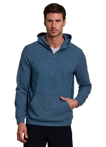 Avalanche Men's Hoodie, Lightweight Corduroy 1/4 Zip Sweatshirt for Men Partial Zip Long Sleeve Top for Hiking with Pocket
