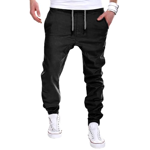 Men's Chino Joggers Casual Stretch Pants with Pockets Slim Fit Elastic Waistband Casual Pants for Work Travel