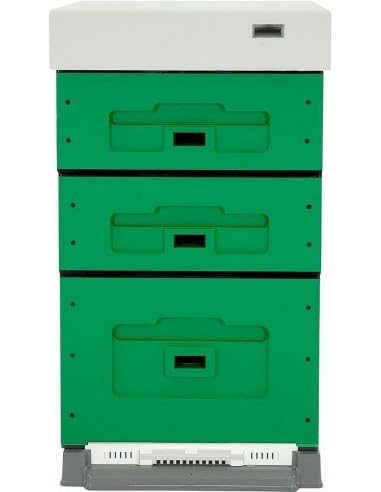 LYSON Bienenbeute Styropor Dadantbeute Dadant Beute OPTIMA Bienenstock-Set (GRÜN-GRAU) für die Selbstmontage (Passende Rahmen:47×43,5x30cm;47×43,5x14,5cm)