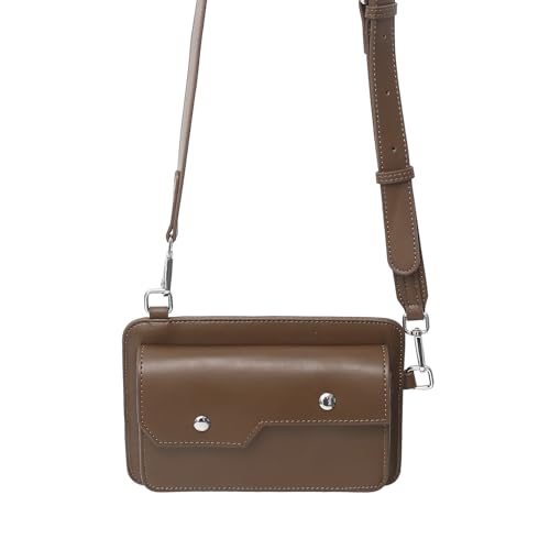 Sleek Crossbody Bag for Men Women, with Decorative Rivets Magnetic Snap Waterproof Messenger Bag, for Party Gift Sling Bag