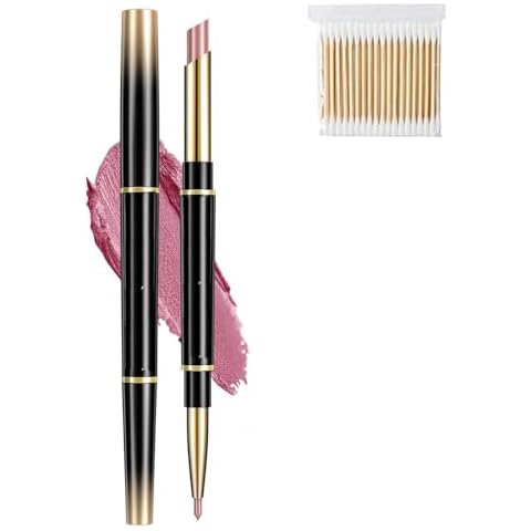 UNIHPY Visulong 2-in-1 Waterproof Lipstick Lip Liner, Lip Liner and Lipstick Combo, Double Ended Lipstick Automatic Lip Liner Matte, Fading Non-stick Lipstick (06) Cover