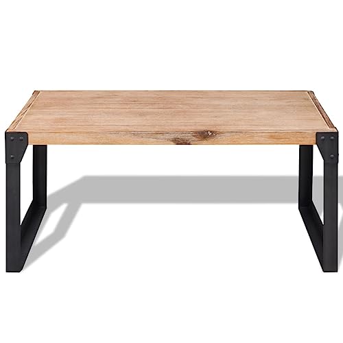 Mokuyary Couchtisch Massivholz Akazie 100x60x45 cm, Wohnzimmertisch Couch Tisch für Wohnzimmer, Büro, Kleine Räume Sofatisch – Bild 4