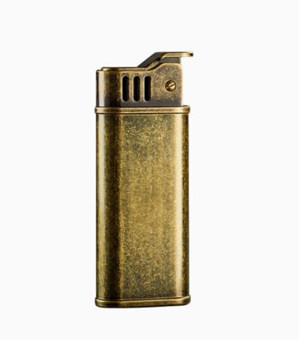 Encendedor de metal de estilo vintage, encendedor de queroseno de latón, recargable (color bronce)