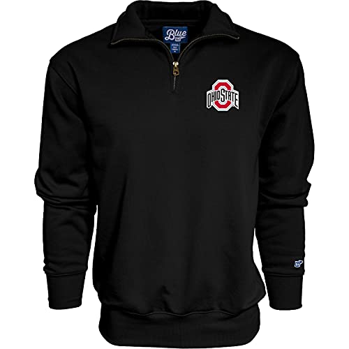 Blue 84 Men's Ohio State Buckeyes Quarter Zip Sweatshirt Icon Secondary, Alternate Color, Large