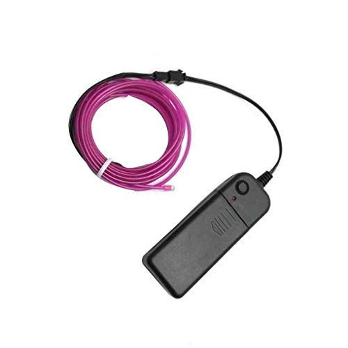 Demino EL Cable de Flash Tubo de la Cuerda de la lámpara de LED Cable Flexible de la Tira de neón Coche de la Boda Decoración de neón de luz fría Púrpura 5 Metros 3V