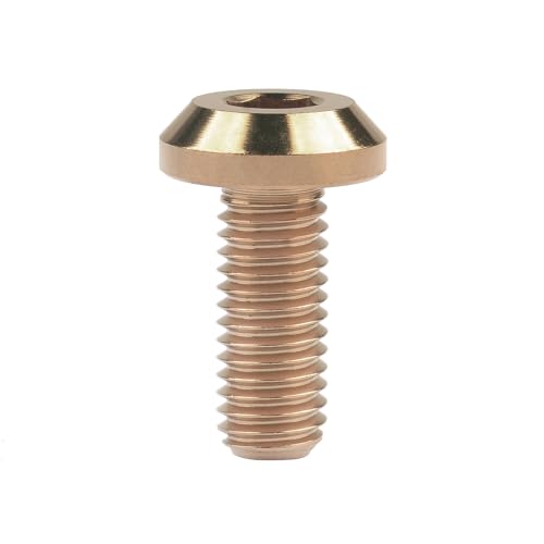 GerRiT 1 個 チタン合金六角穴M6 M8x12 15 20 25 30 35 40mm自転車オートバイホイールナンバープレート取付ボルト (ブロンズ, M6x20mm)