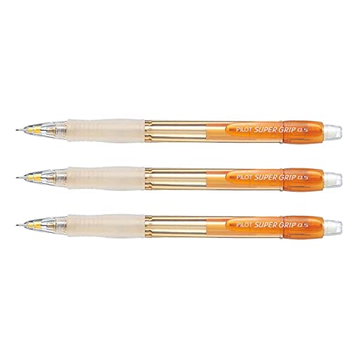 PILOT Lote de 3 portaminas H-185 recargable, neón, 0,5 mm, color naranja