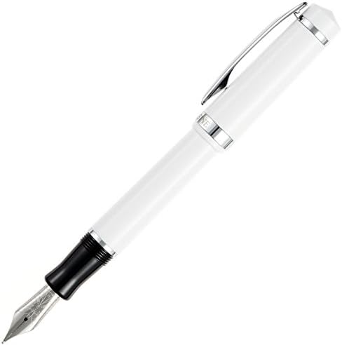 Nemosine Singularity Fountain Pen, 0.8mm Calligraphy German Nib, White (NEM-SIN-14-8)