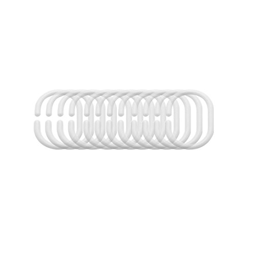 Frandis 190104 Anneaux pour Rideau de Douche Lot de 12 Transparent/Incolore 6 x 2,5 x 19,5 cm