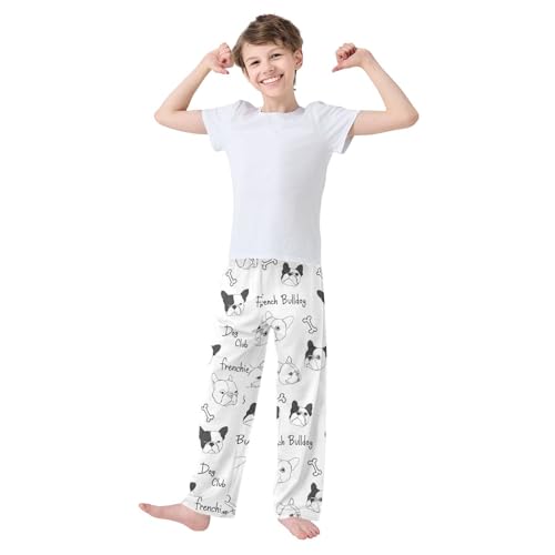 Boys' Pants French Bulldog Breed Dog Long Bottoms Jogger Pants Elastic Waist Trousers with Pockets S-XL2