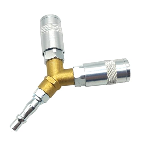 YUPEIUKLI Conectores de Manguera de línea aérea de 1/4 ', Accesorios de compresor de Aire de 3 vías, Conector en Y, Divisor de Rosca Macho/Hembra, acoplador de liberación rápida