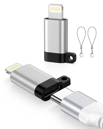 Image of Verilux 2Pcs PD 27W Type C to Lighting Connector with Anti-Lost Loop, USB C Female to Lighting Male Adapter with 480Mbps Data Transfer, Type C Connector for iPhone /iPad /Airpods, Not for Audio /OTG
