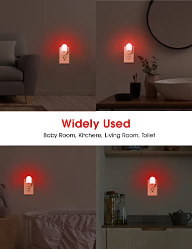 Image of L LOHAS LED Red Night Light, Night Lights Plug into Wall[2 Pack] | 0.6W LED Night Light, Dusk to Dawn Sensor, 30 /60LM Adjustable Brightness, Night Light for Kid, Bathroom, Nursery, Hallway