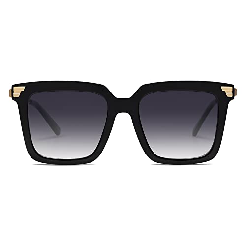 SOJOS Retro Oversized Square Sunglasses for Women Trendy Vintage Shades Classic Big Sun Glasses UV400 SJ2216A3