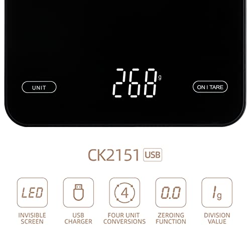 Eravsow Usb Rechargeable Food Scale,22Lb/10Kg Digital Kitchen Scale For Cooking And Baking,1G Accuracy And Back-Lit Led Display. #TOP3