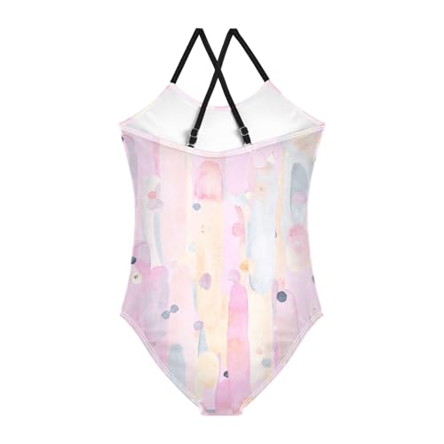 Colorful Cute Stripe Girl's Swimsuit 1 Piecing Bathing Suits for Teens Swim Suits for Girls Beach2