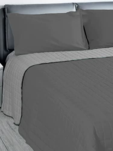 Edredón de 2 plazas FLASH BICOLOR QUILT Acca 24 gris perla e hierro 2