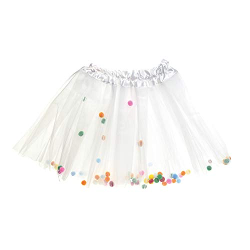 Saia De Tule Branco C/Bolinhas Infantil C/1 Un