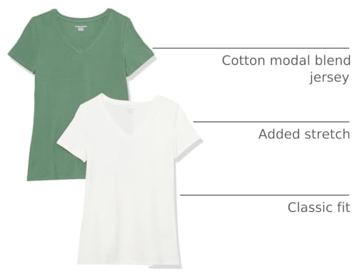 Image of Amazon Essentials Women's Regular-Fit Short-Sleeve V-Neck T-Shirt, Multipacks