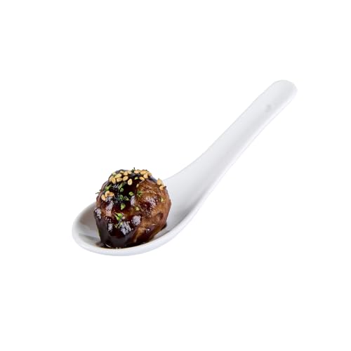Image of Restaurantware 4.9-inch Asian Tasting Spoon: White Porcelain Appetizer and Soup Spoon - Perfect for Catering Events Tasting Parties and Restaurants - 10ct Box