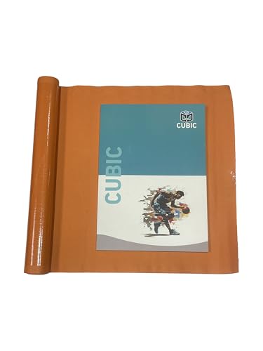 Image of Cubic Laminated Orange Kraft Paper Roll - 90 GSM | Pack of 2 | 24 Feet Long | Waterproof & Durable Wrapping Paper for Packaging, Crafts & Decorations