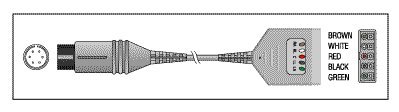 Patient Cable - 5 Lead Dual - 6-Pin KEC010