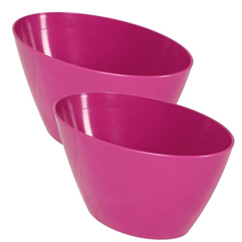 MePla - 2 Stück Orchideen-Schiffchen - wetterfestes Pflanzgefäß - UV-beständiger Blumenkübel - Pflanzschale - Schale - L 25 cm - Fuchsia