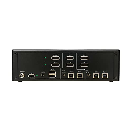 Image of Tripp Lite Secure KVM Switch 2-Port Dual-Head DisplayPort, US Government NIAP-Certified PP4.0 Security, Common Access Card (CAC) Port, 4K @ 30Hz Video, TAA Compliant, 3-Year Warranty (B002-DP2AC2-N4)