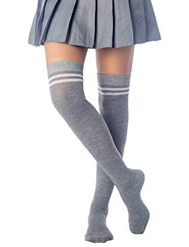 Image of iB-iP Women's Football Style Stripes Sports Thigh High Long Socks