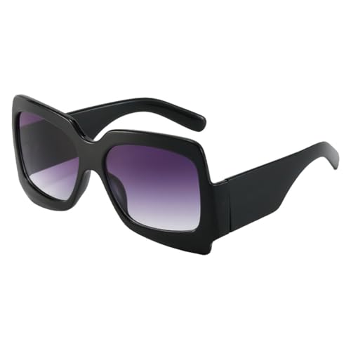 Lunettes de soleil carrées surdimensionnées anti-éblouissement monture vintage UV400