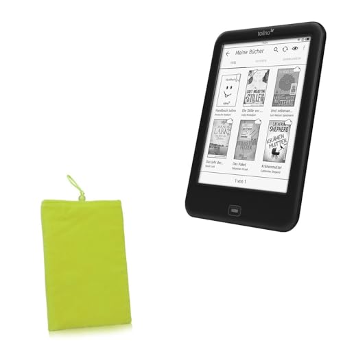 BoxWave Case Compatible with Tolino Shine2 300ppi e-Book - Velvet Pouch, Soft Velour Fabric Bag Sleeve with Drawstring - Olive Green
