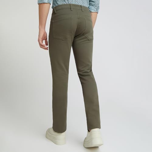 Image of Colorplus Contemporary Fit Dark Blue Trouser for Men