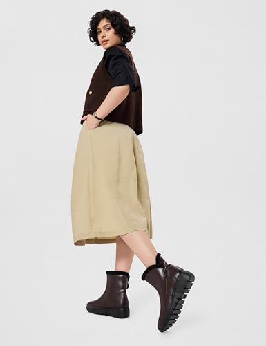 Image of ELLE Women's Ankle Boots with Faux-Fur Trim and Side Zipper Closure