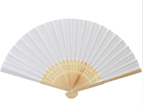 FLM 60 VENTAGLI di Bambu' E Carta Bianca per Matrimoni Wedding Sp...